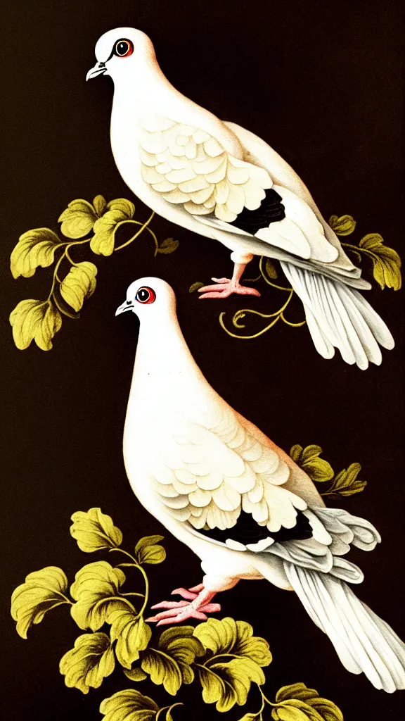 Image similar to rococo painting of a pigeon, y 2 k aesthetic, clip art