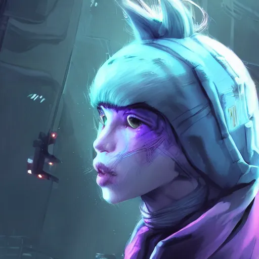 Prompt: a pale skinny young girl with purple hair, the hime cut, 1 8, in a black hoodie, and a cat, apex legends character, digital illustration portrait design, by android jones and greg rutkowski, retrowave color scheme, detailed, cinematic lighting, wide angle action dynamic portrait