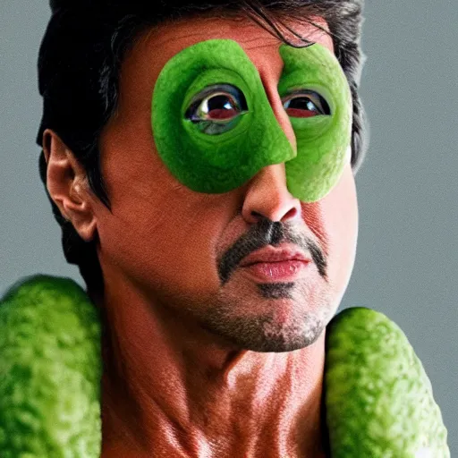 Image similar to silvester stallone dressed in a human size avocado costume, photography, hyperrealistic, extremely detailed, 8 k