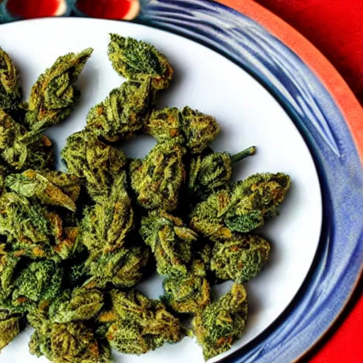 Image similar to marijuana buds on a plate