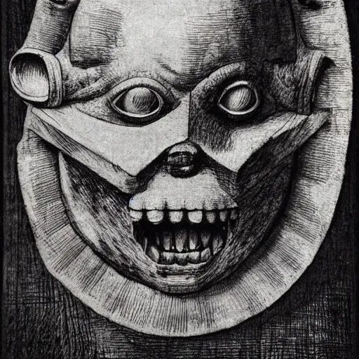 Prompt: monster mask by leonardo da vinci