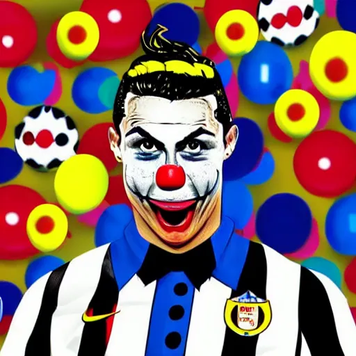 Image similar to cristiano Ronaldo as a clown