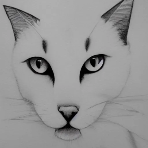 Image similar to white paper and pencil cat