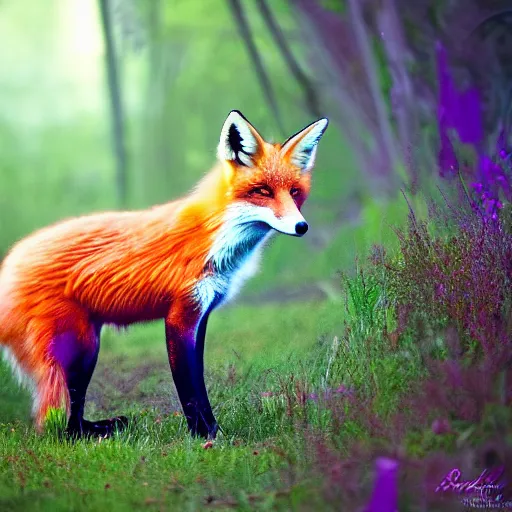 Image similar to ethereal fox, colorful, bright, award winning photo, 8k