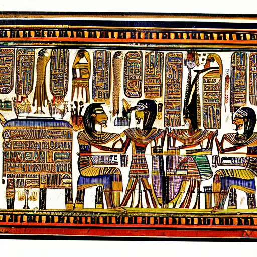 Prompt: a horrific hyper - detailed painting of the egyptian book of the dead