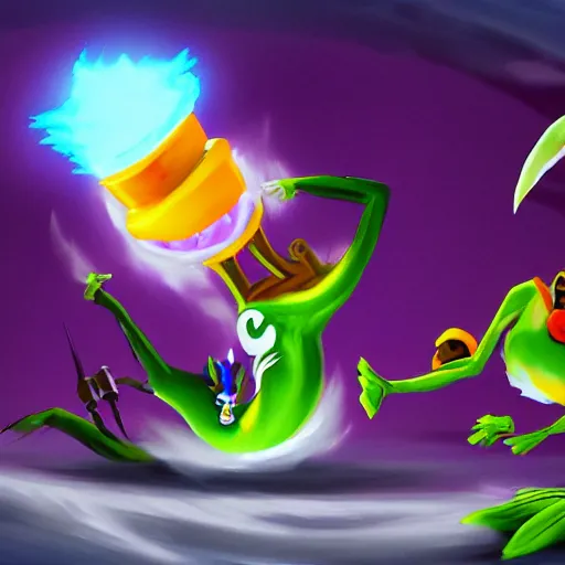 Prompt: rayman legends style painting