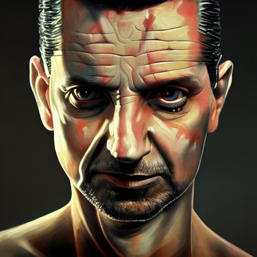 Image similar to head portrait of dave gahan as a young zombie with cuts on it's face illuminated by a spotlight, 7 days to die zombie, fine art, award winning, intricate, elegant, sharp focus, cinematic lighting, highly detailed, digital painting, 8 k concept art, art by guweiz and z. w. gu, masterpiece, trending on artstation, 8 k