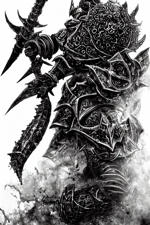 Image similar to chaos warrior, fantasy, warhammer, highly detailed, digital art, sharp focus, trending on art station, kentaro miura manga art style