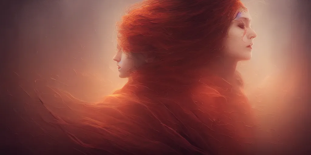 Prompt: ocean of canvas that catches firel, magical, concept art, art nouveau, Reylia Slaby, Peter Gric, trending on artstation, volumetric lighting, intricate, ornate, CGsociety