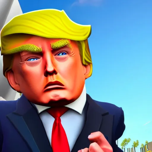 Image similar to new donald trump skin from fortnite