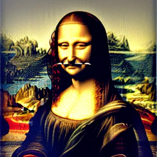 Mona Lisa with a beard and moustache | Stable Diffusion | OpenArt