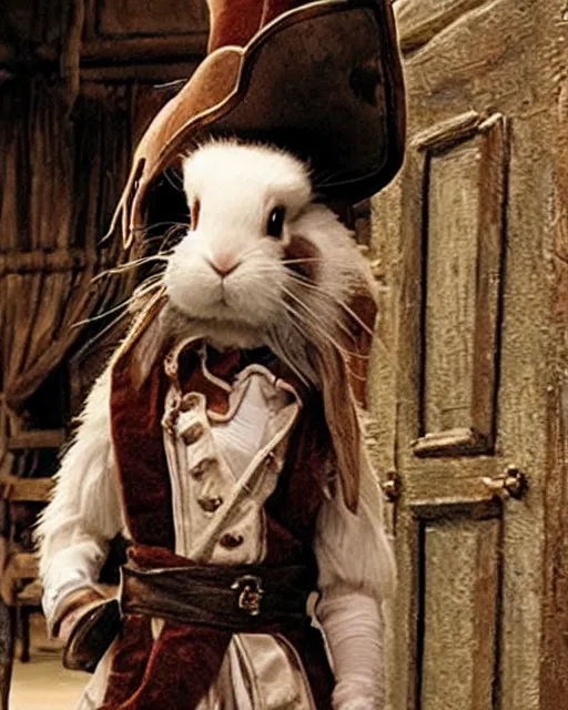 Image similar to A bunny in the movie pirates of the Caribbean ,