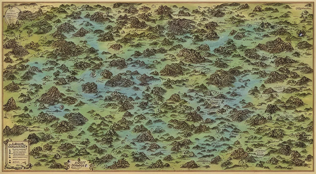 Image similar to detailed map of a fantasy world