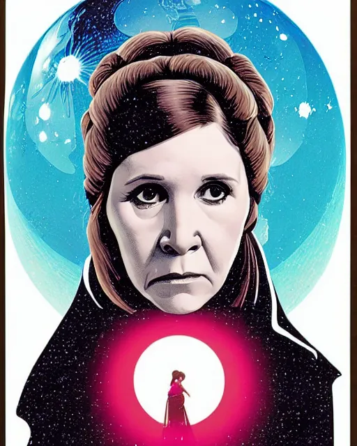 Image similar to carrie fisher in the empire strikes back, 1980, digital art, cdx