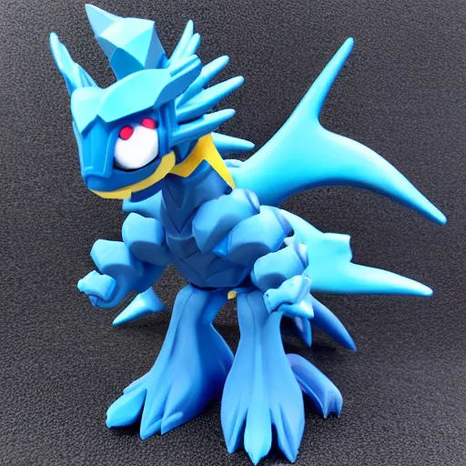 Image similar to Dialga the Pokémon, mini figure, photo, trending on artstation