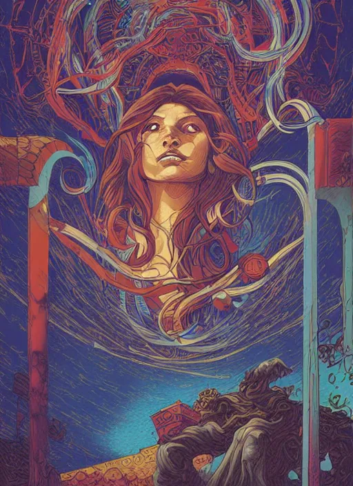 Image similar to The dreaming, italian futurism, da vinci, Dan Mumford, Josan Gonzalez