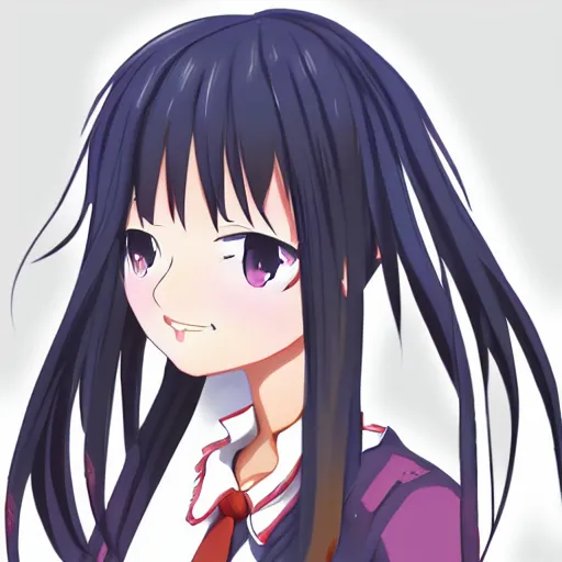 Image similar to character portrait of high school girl in japanese anime by aniplex, by CLIP STUDIO, trending on pixiv