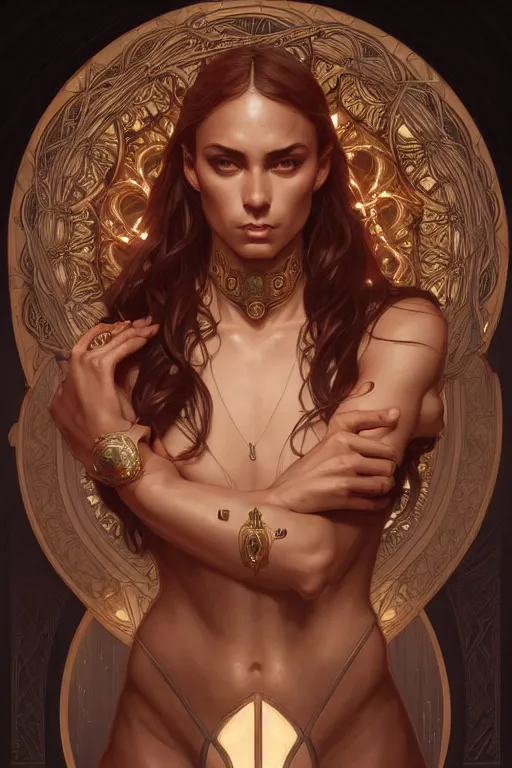Image similar to symmetry!! intense fanart of adriana as acotar protagonist, intricate, elegant, highly detailed, my rendition, digital painting, artstation, concept art, smooth, sharp focus, illustration, art by artgerm and greg rutkowski and alphonse mucha