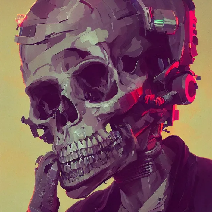 Prompt: a beautiful portrait painting of a cyberpunk skull by sergey kolesov and pascal blanche and sebastien plassard and greg rutkowski, in style of noir illustration. colorful comic, symmetry, hyper detailed. octanev render. trending on artstation