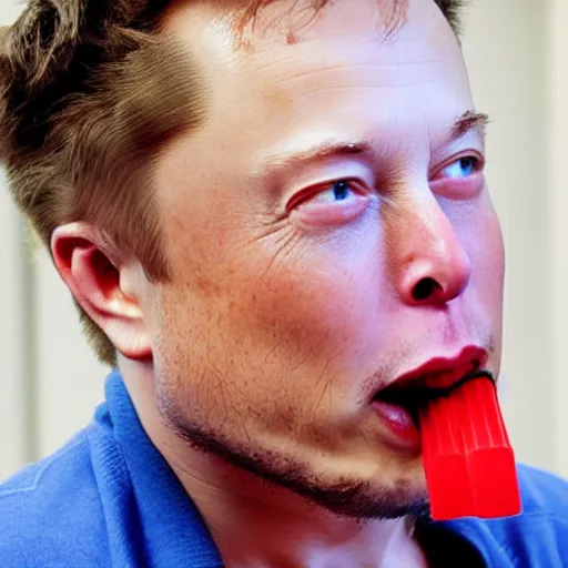 Image similar to elon musk eating crayons