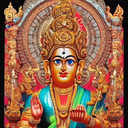 Prompt: hindu god in style of antique unortodox icon