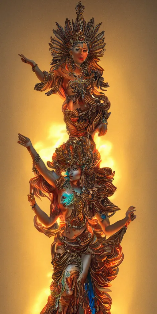 Image similar to goddess of endless transgression of life and death in paradise, concept art trending on artstation, glowing light 8 k