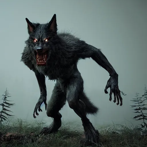 Image similar to werewolf from van helsing unreal engine hyperreallistic render 8k character concept art forest masterpiece