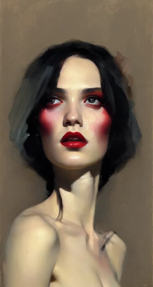 Image similar to benefit of all, ill of none, beauty portrait, impressionistic oil painting by malcom liepke, tom bagshaw, tooth wu, wlop, denis sarazhin, visible brushstrokes, highly detailed, award winning, masterpiece