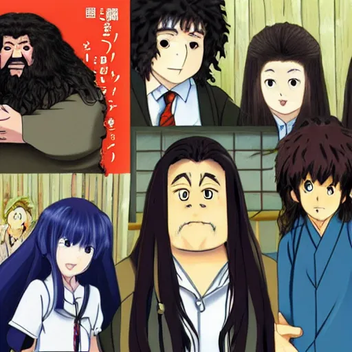 Prompt: hagrid, japanese anime style