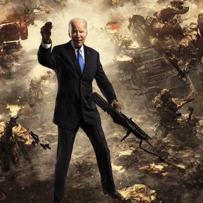 Image similar to Joe Biden in Call of Duty Zombies Tranzit Map