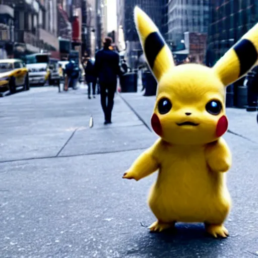 Prompt: detective pikachu in new york