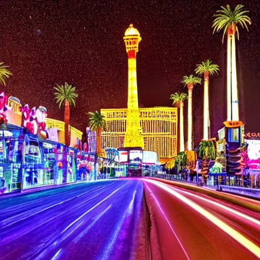 Prompt: Las Vegas Strip in the style of Adam O'Day