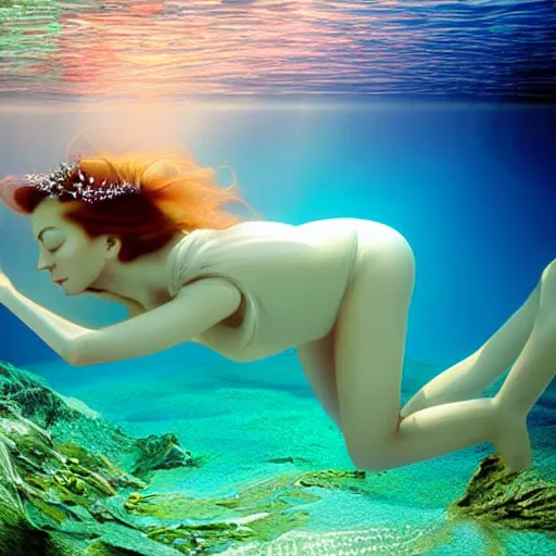 Image similar to sleeping beauty underwater, ultrarealistic photograph,