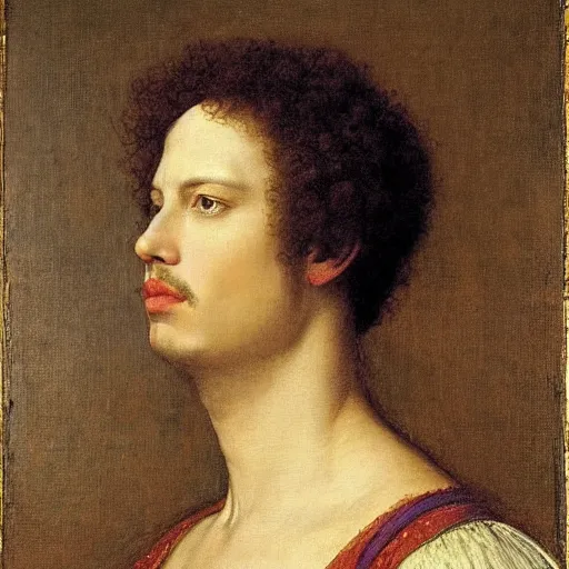 Prompt: renaissance portrait of The Artist Formerly Known As Prince, masterpiece by Eugene de Blaas