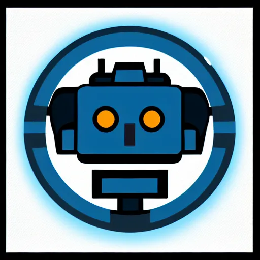 Prompt: a vectorized, 3 d, blue - grey gear, robot icon