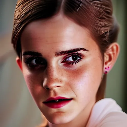 Prompt: 3 5 mm coloured film portrait of emma watson wearing kebaya, hyperrealism, photorealistic, detailed, atmospheric, 8 k, award winning photography, cinematic