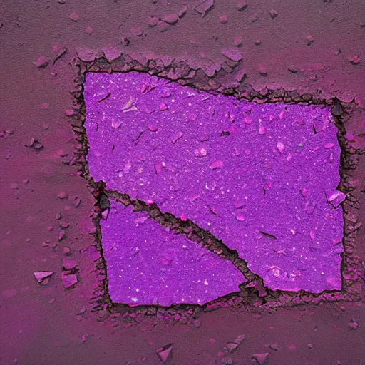 Image similar to purple shattered paint!, lava!!!, conglomerate!, slush!!, organized composition!, abstract sculpture!!!!, black backdrop, 4k, award-winning photo!!!!