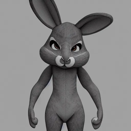 Prompt: extremely detailed render of a beautiful anthropomorphic cartoon bunny furisona