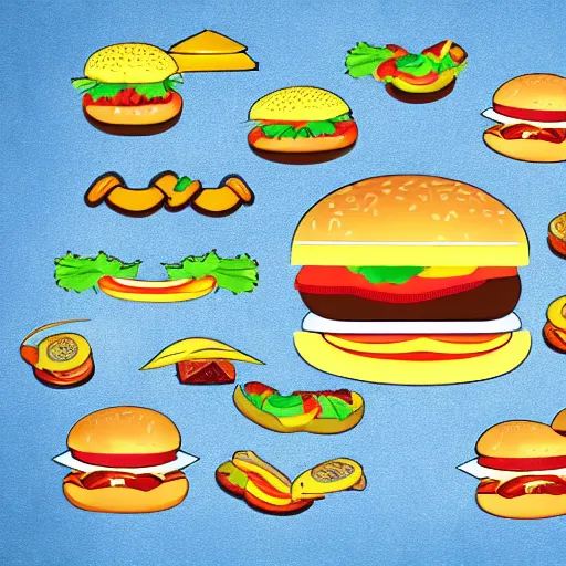 Image similar to equation of a burger. food, math symbols, illustration, portfolio