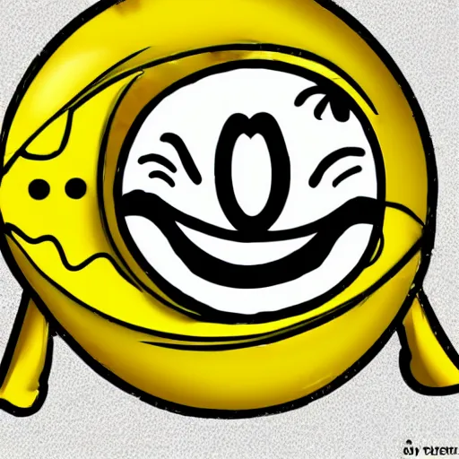 Image similar to circular yellow smiling cartoon face licking itself, very happy, YUMMYS CALLS