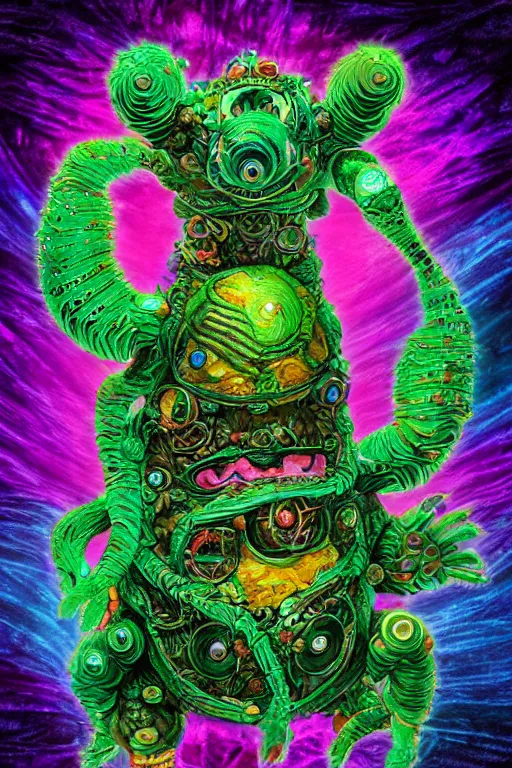 Image similar to creature sushi roots cactus elemental flush of force nature micro world fluo light deepdream a wild amazing steampunk baroque ancient alien creature, intricate detail, colorful digital painting radiating a glowing aura global illumination ray tracing