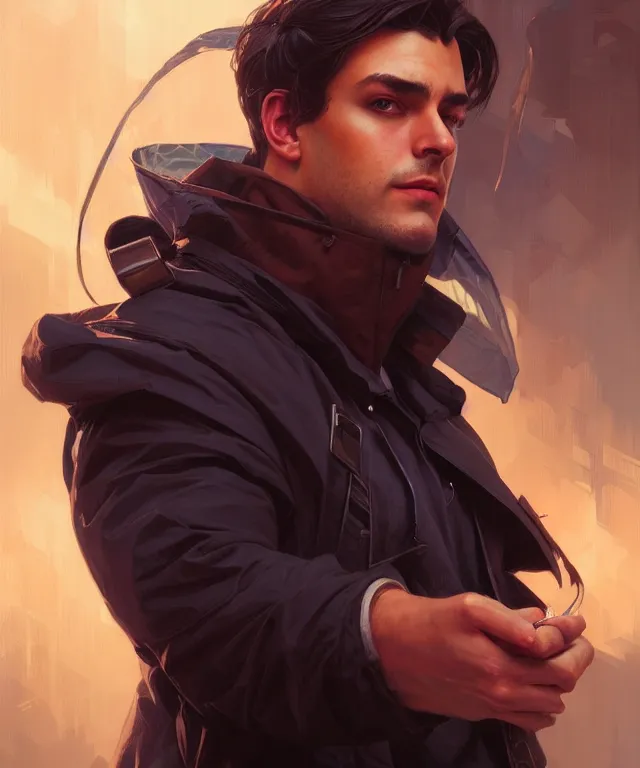 Image similar to Hacker man portrait hacks computer, highly detailed, digital painting, artstation, concept art, smooth, sharp focus, illustration, art by artgerm and greg rutkowski and alphonse mucha