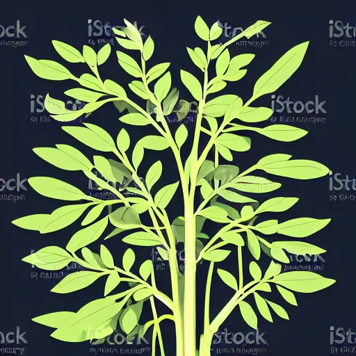 Prompt: simple vector art moringa oleifera trending on artstation