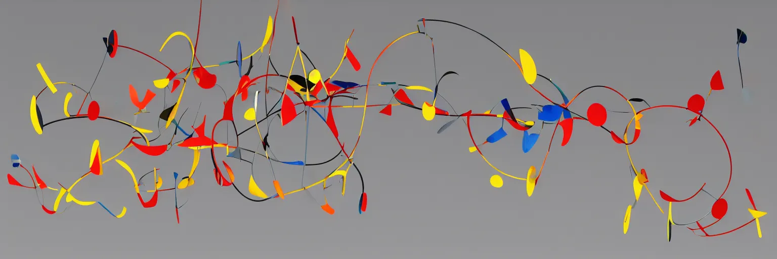 Image similar to 3 d mobile in the style of alexander calder