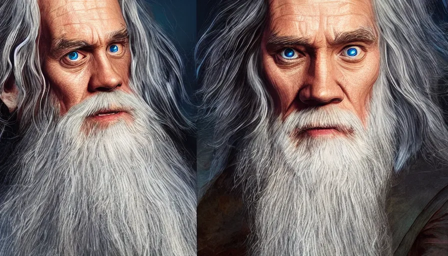 Prompt: Jim Carrey is Gandalf, hyperdetailed, artstation, cgsociety, 8k