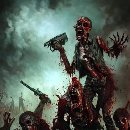 Prompt: zombie apocalypse by johan grenier, detailed