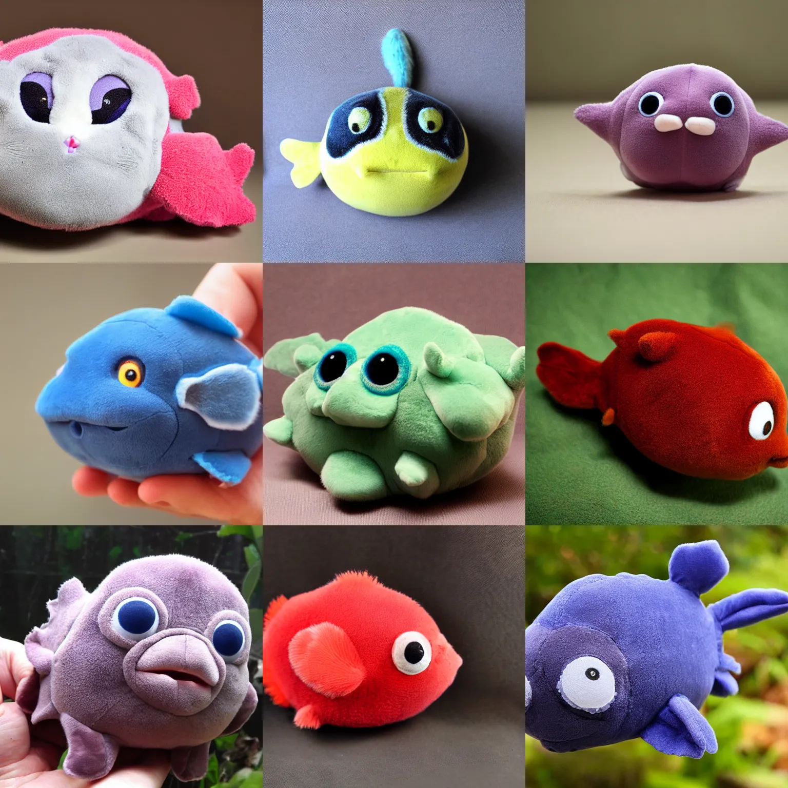 Prompt: a very cute baby lumpfish plush