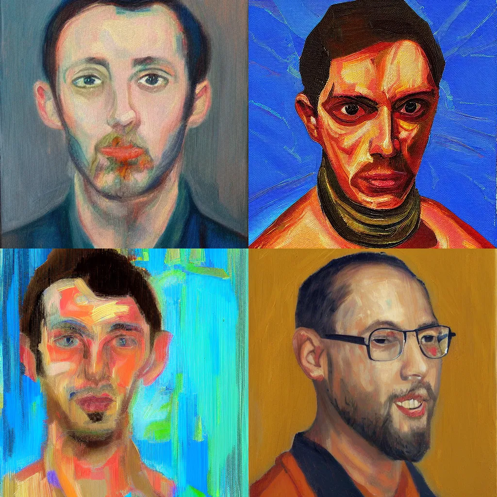 Prompt: AI painter self portrait