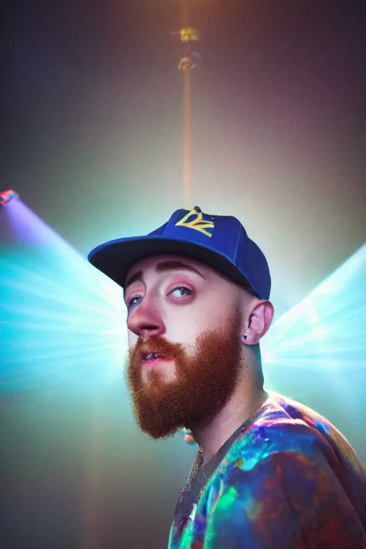 Prompt: Hyperrealistic photograph of Mac Miller, Diablo, Most Dope, Blue Slide Park, Pittsburg, RIP, Rembrandt Lighting, Portrait, Heavenly, Divinity, beams of golden light, Hope, Ethereal, Symmetrical face, ladders, angelic, intricate details, 4k detail post processing, hyperrealistic, ultra detailed, cinematic, by Rembrandt