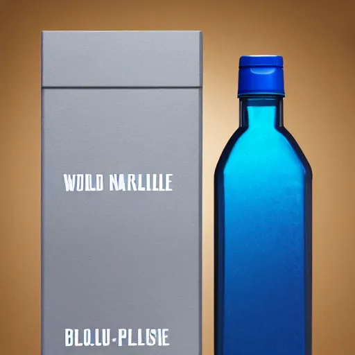 Prompt: natural, eco friendly, packaging concept design, minimalistic design, modern, packaing design, behance, packaging of the world, premium, blue bottle, packaging design, blue glass bottle